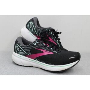Brooks Ghost 14 Women's Black Teal Pink Athletic Running Shoes